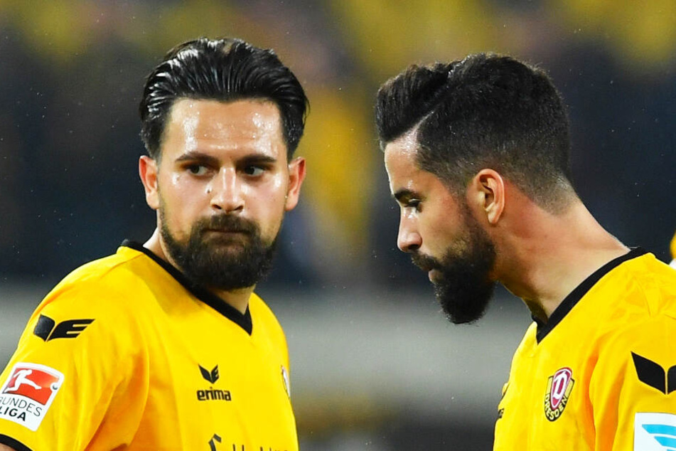 Bei Dynamo Dresden kam Marcos Alvarez (l.) nie wirklich zum Zug. Hier ist er mit seinem "Bart-Bruder" Nils Teixeira zu sehen.