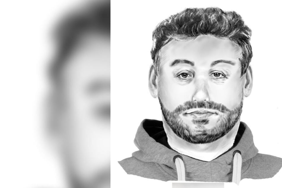 Die Polizei sucht mit einem Phantombild nach dem Angreifer.