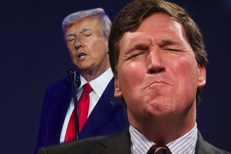 Newly revealed text messages show Tucker Carlson expressing his hatred for former President Donald Trump (l.).