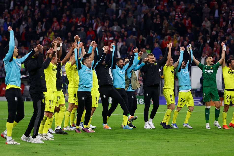 Villarreal celebrates a historic result in Munich that bounced Bayern out of the Champions League.
