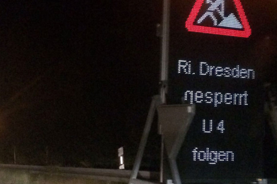 A13 zwischen Dresden und Radeburg die ganze NAcht dicht