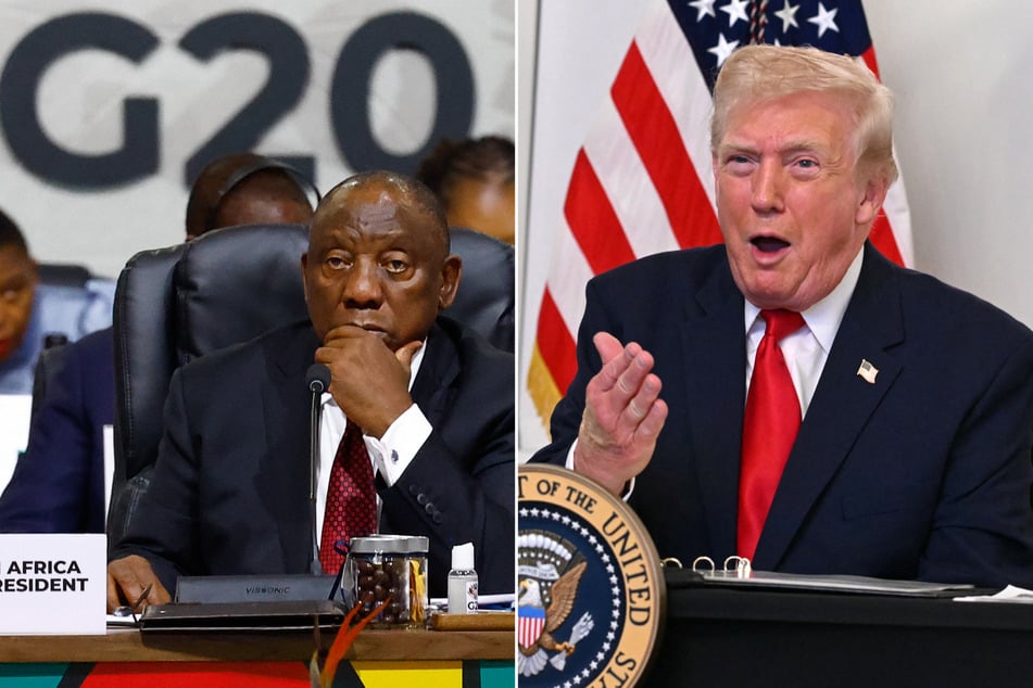 President Donald Trump (r.) kicked off the US presidency of the G20 by erasing South Africa's website as he refuses to extend an invite to the 2025 host.