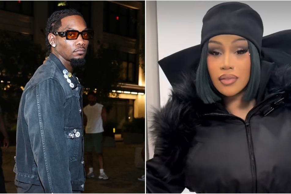 Cardi B (r.) alleged that Offset (l.) is harassing her amid their messy divorce after the Migos rapper made a shady remark about her newborn son.