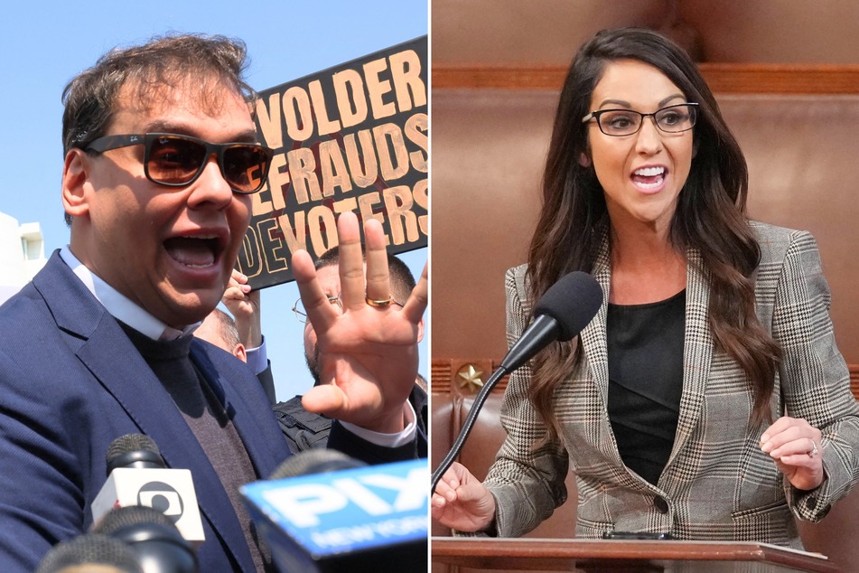 The Washington Press Club Foundation recently held a congressional dinner where politicians cracked jokes about George Santos (l.) and Lauren Boebert (r.)