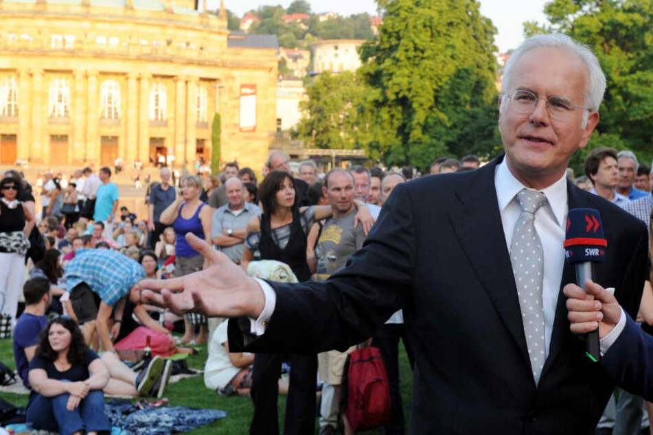 2012: Harald Schmidt im Schlossgarten in Stuttgart.