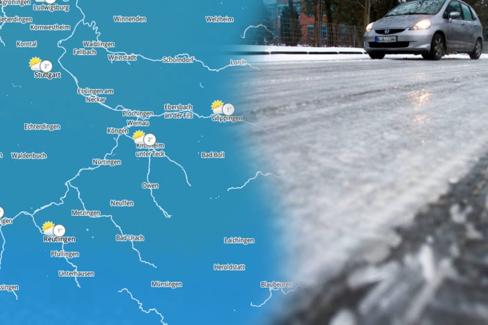 Bei Schnee und Glätte heißt es für Autofahrer und Fußgänger: Vorsicht! (Fotomontage/Symbolbild)