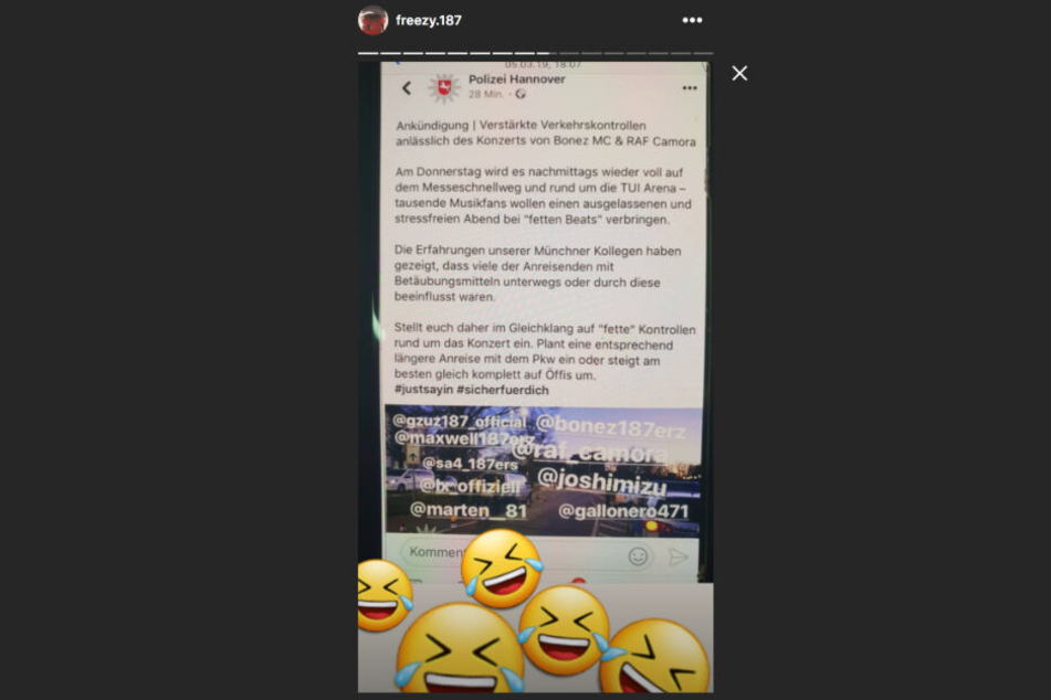Bei den Mitgliedern der 187 Strassenbande sorgt die Ankündigung für Gelächter.