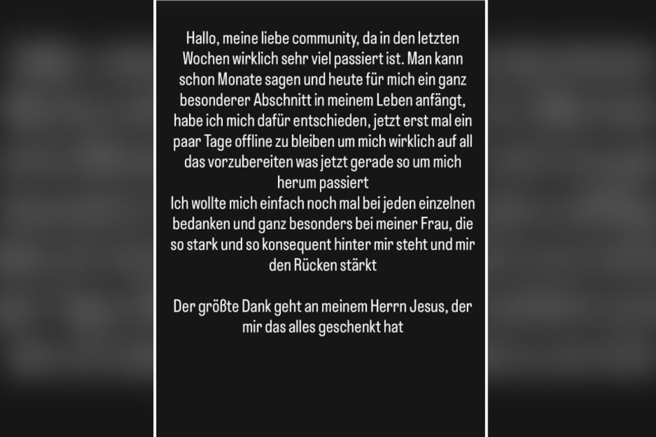 Mit diesem Statement verabschiedet sich Menowin Fröhlich (38) vorerst von der Bildfläche.