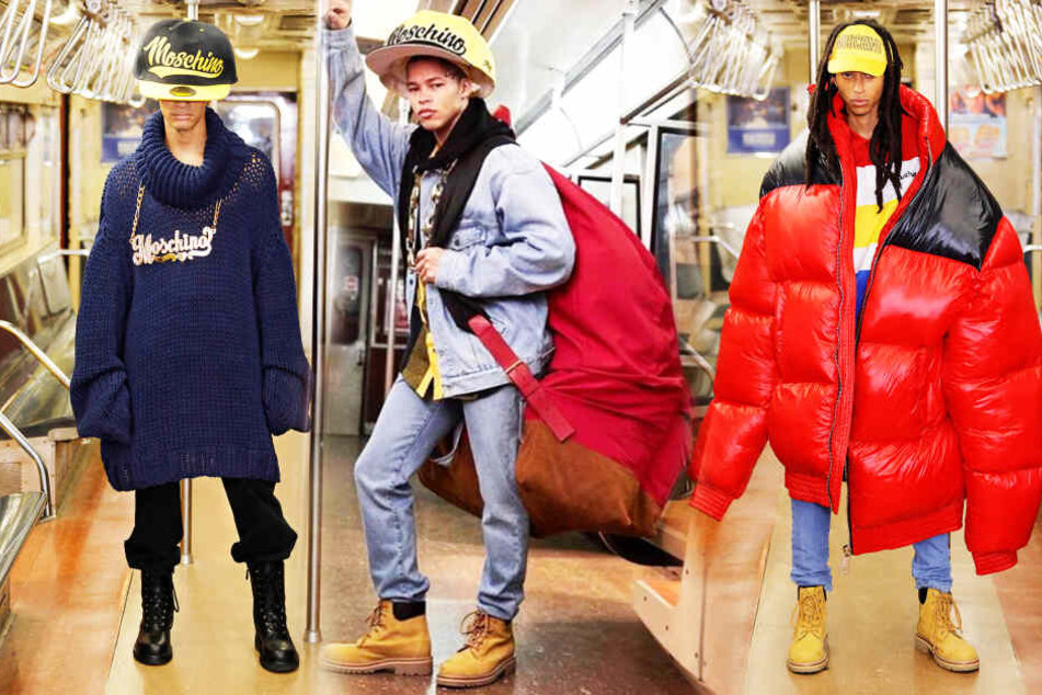 Die Kollektion in Übergröße wurde in einer leeren U-Bahn präsentiert.