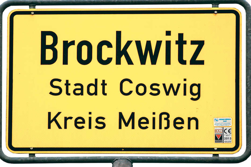 Das Ortsschild von Brockwitz.