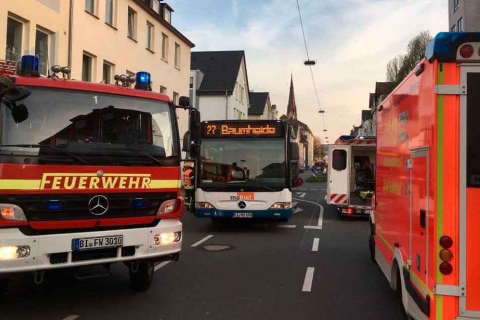 Von diesem Bus wurde die junge Frau überfahren.