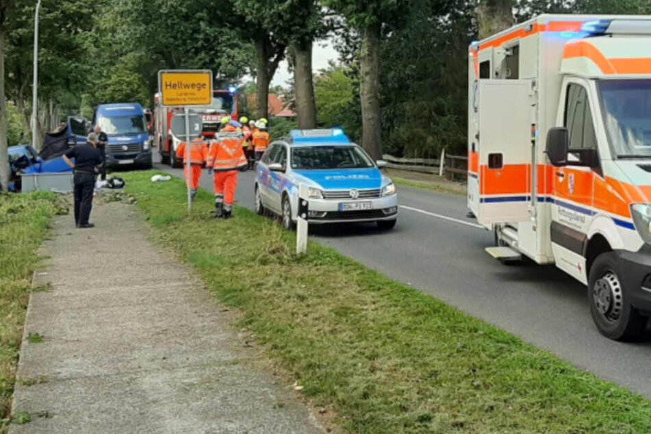 Der Unfall ereignete sich kurz vor dem Ortsschild "Hellwege".