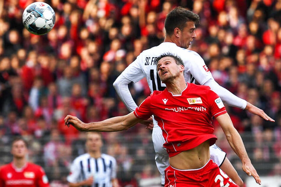 Union-Urgestein Michael Parensen (vorne) ersetzte den verletzten Neven Subotic und zeigte in seinem ersten Bundesliga-Spiel eine gute Leistung.