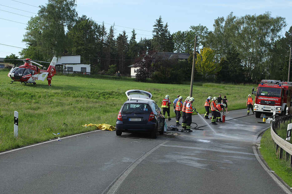 Ein Rettungshubschrauber kam vor Ort zum Einsatz.
