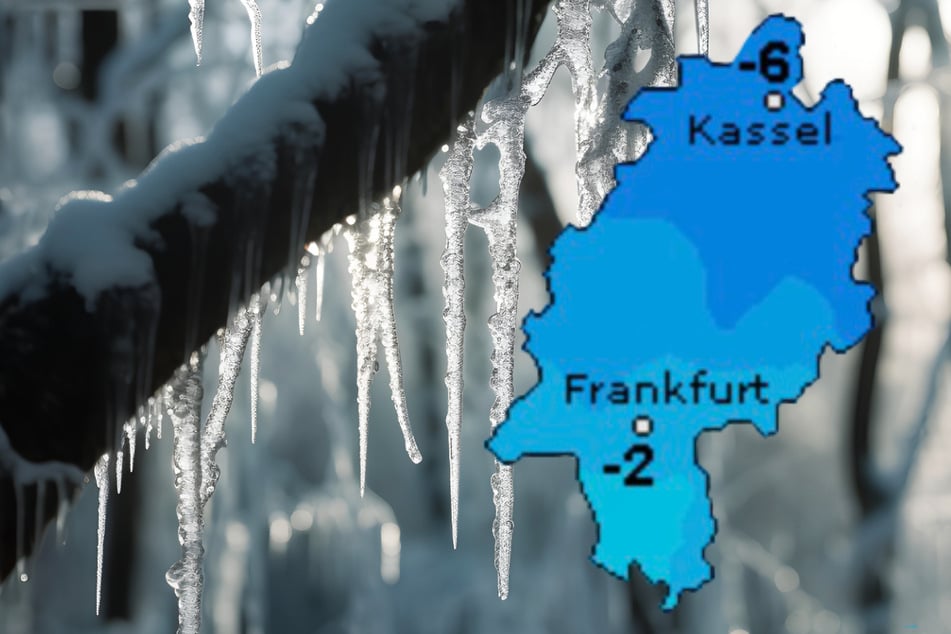 Es wird kalt in Hessen: Insbesondere in den Nächten wird Dauerfrost erwartet, wie der Dienst Wetteronline.de (Grafik) und der Deutsche Wetterdienst (DWD) beide vorhersagen.
