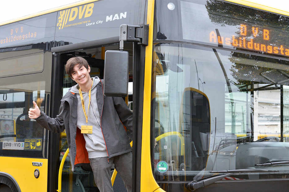 Leonhard Kress (15) suchte am Samstag vorerst einen Praktikumsplatz
bei den DVB. Vielleicht
werden die einmal zum festen
Arbeitgeber für den Dresdner.