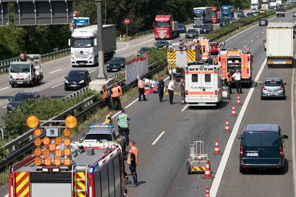 Die A67 wurde in einer Fahrtrichtung voll gesperrt.