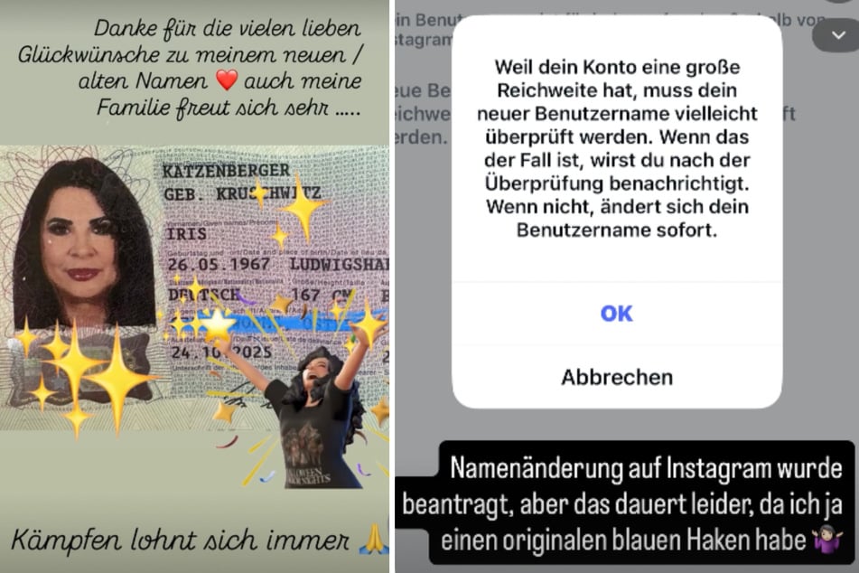 In ihrer Instagram-Story teilte Iris ihren neuen Nachnamen.
