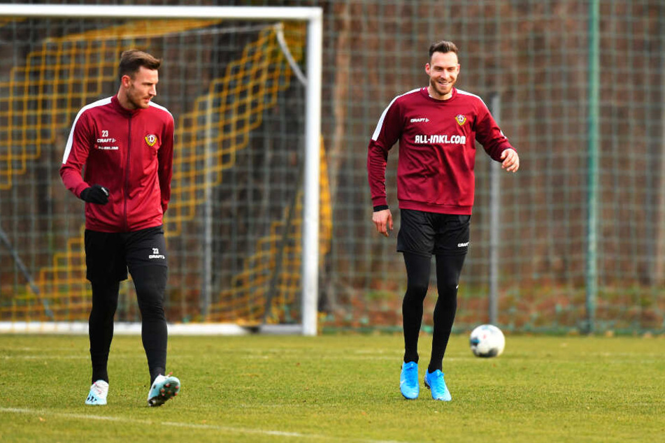 Mit Florian Ballas (l.) traf Patrick Schmidt in Dresden nur einen von mehreren alten Bekannten.