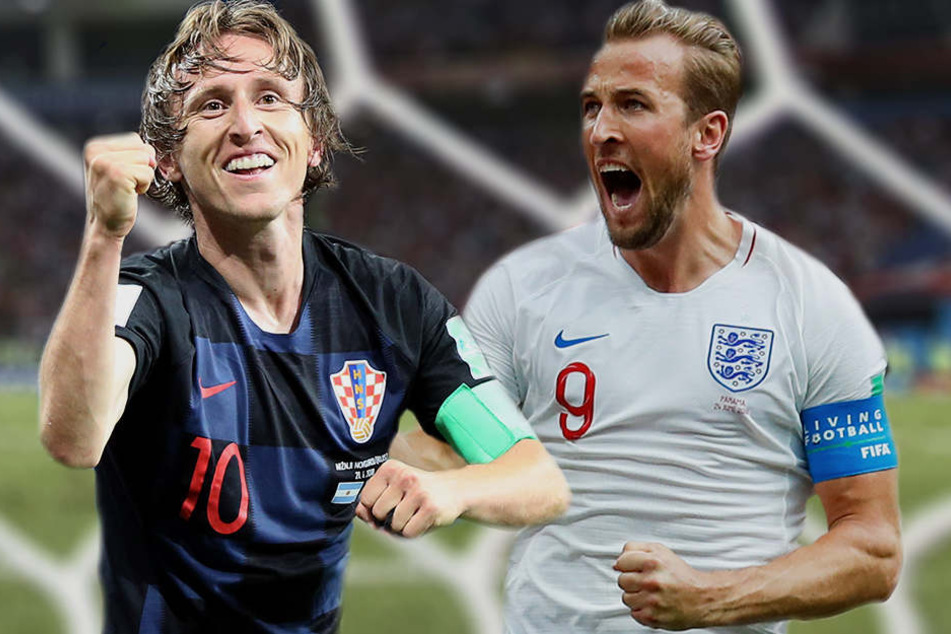 Die Stars ihrer Mannschaften: Kroatiens Luka Modric (l.) und Englands Harry Kane (r.).
