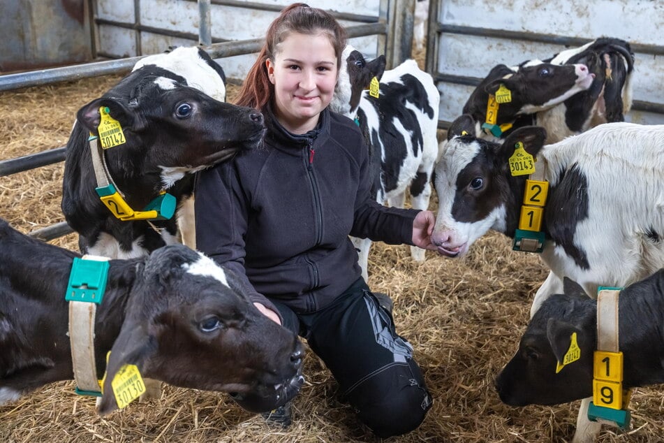 Sandy Pönitz (17) ist Tierliebhaberin durch und durch. Bei der Agrargenossenschaft Hainichen-Pappendorf durchläuft die 17-Jährige eine Ausbildung zur Landwirtin.