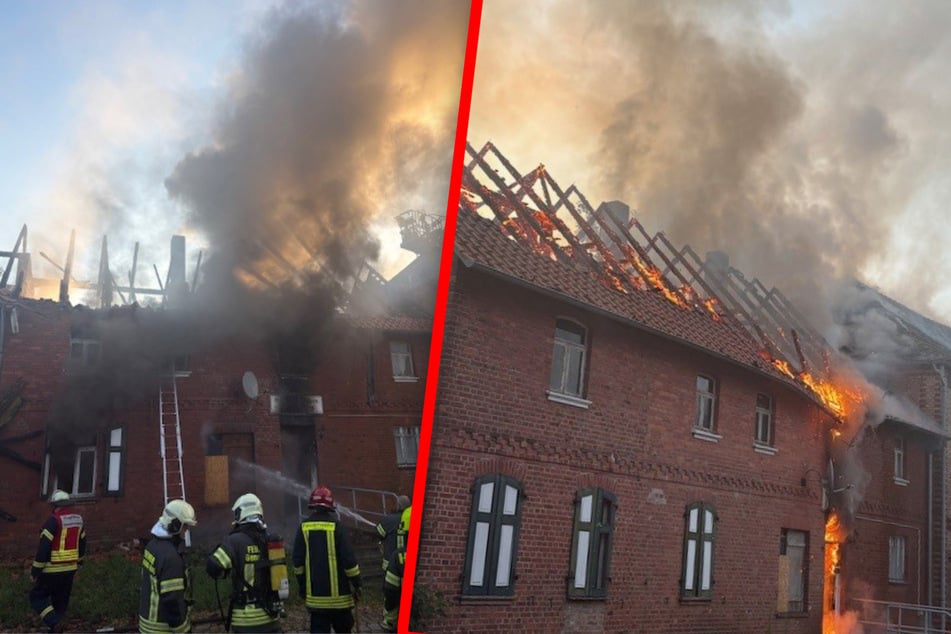 Die Flammen griffen auf ein weiteres Gebäude über.