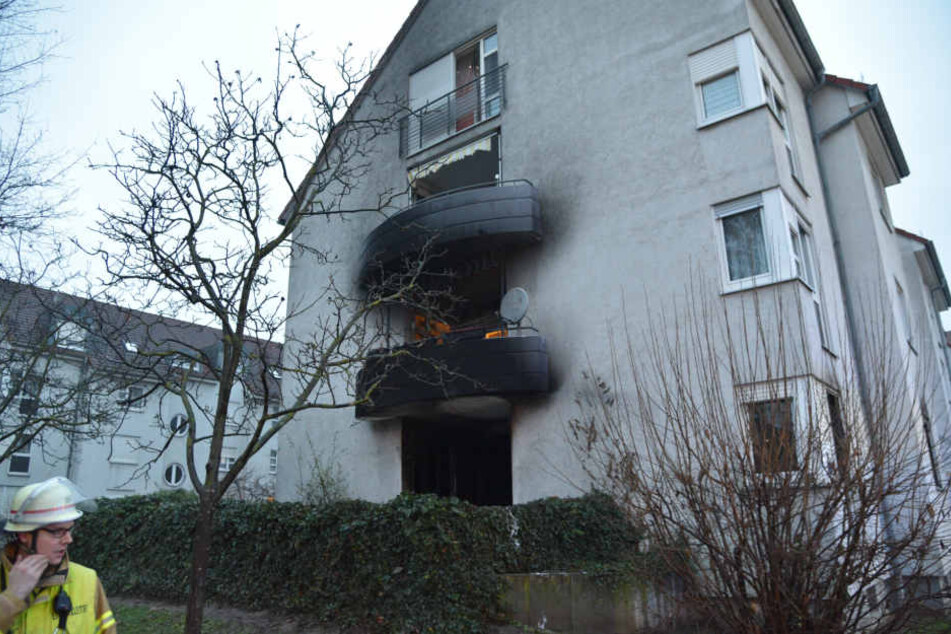 In Mannheim brannte es auf einem Balkon.