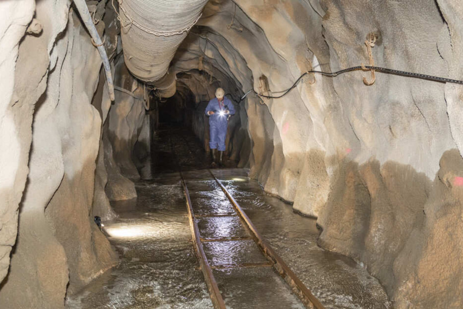 Ein Entwässerungsstollen im Uran-Bergbau-Reviers Schlema-Alberoda.