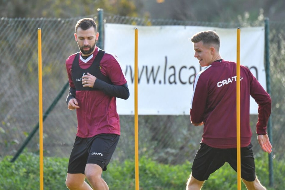 Josef Husbauer beim ersten Training mit Dynamo.