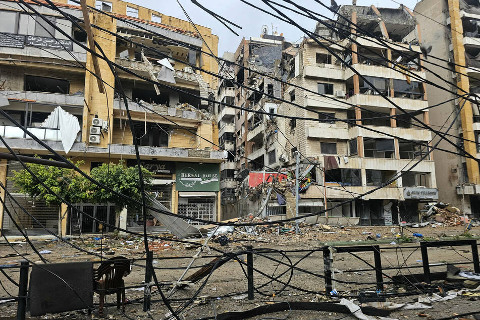 Damaged buildings are pictured following an Israeli airstrike that targeted the Haret Hreik neighborhood in the southern suburbs of the Lebanese capital Beirut on March 21, 2026.