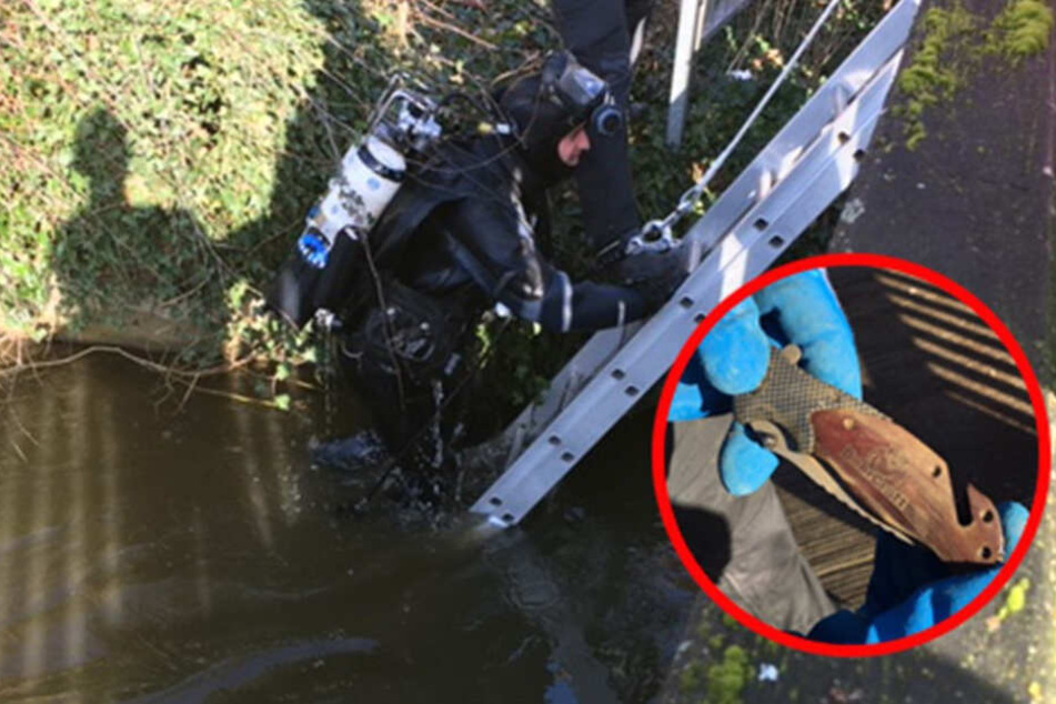 Polizeitaucher fanden innerhalb von 15 Minuten die Tatwaffe.