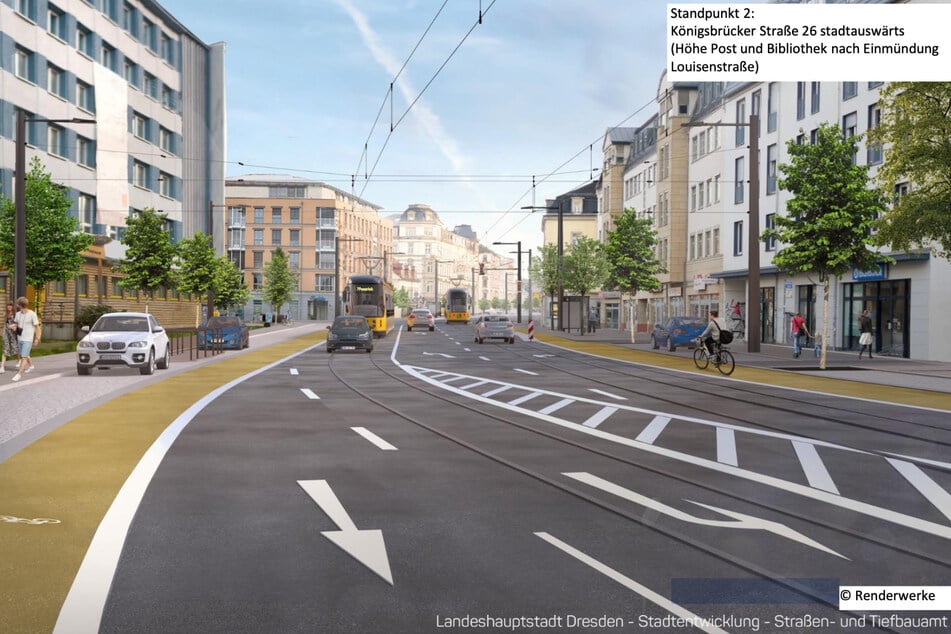 So soll die Königsbrücker Straße im Sommer 2029 aussehen.