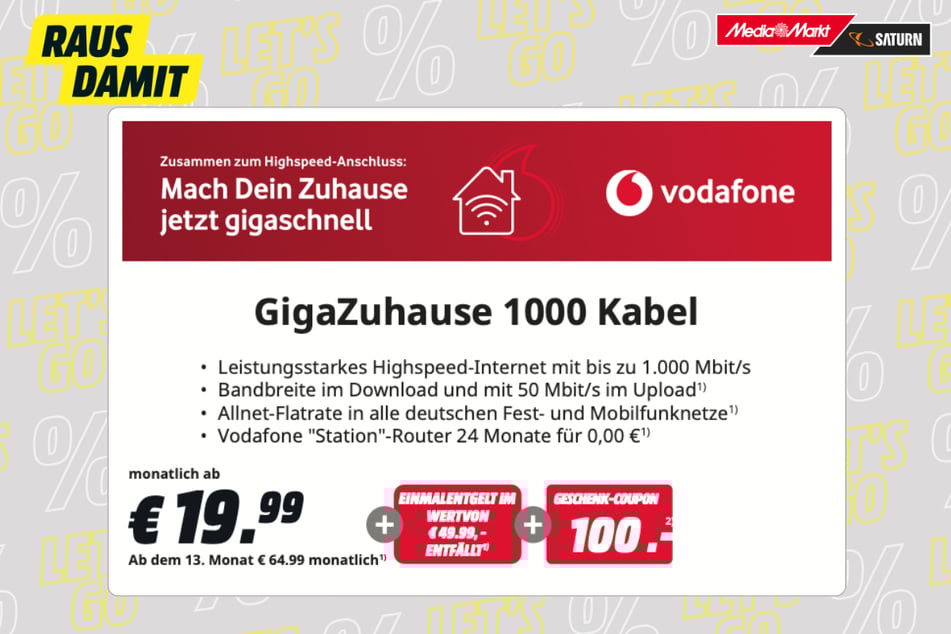 Schnelles Internet holen - Coupon abkassieren.