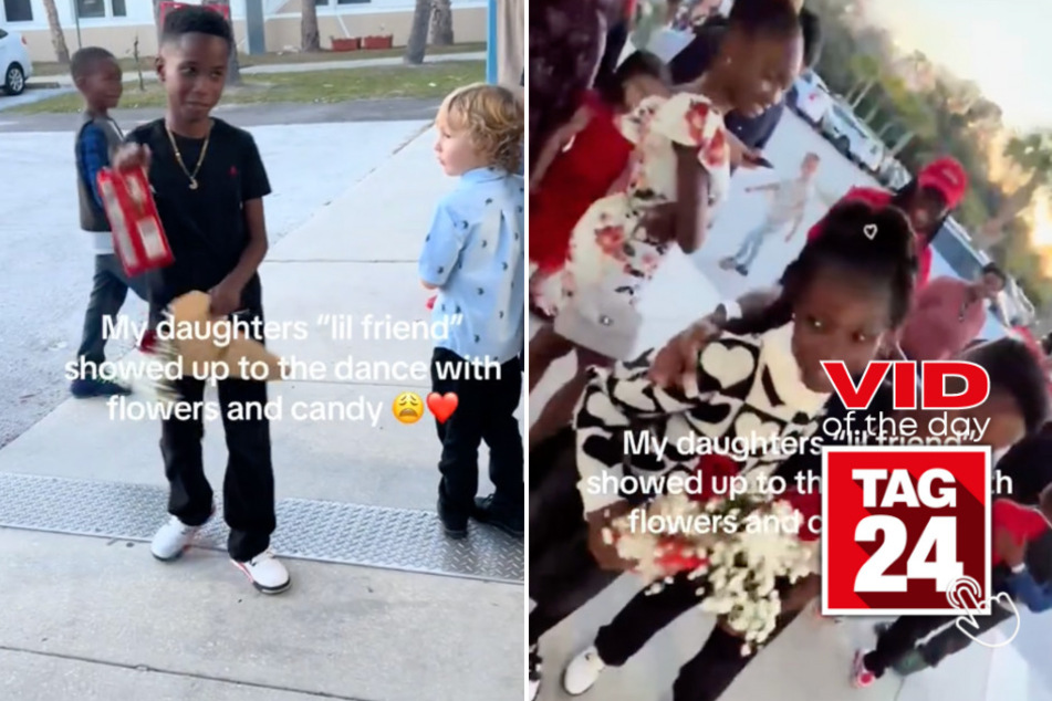 viral videos: Viral Video of the Day for February 14, 2024: Little boy surprises crush with flowers for Valentine's Day!