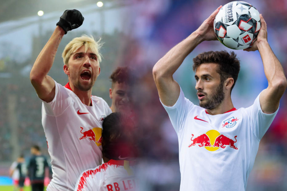 RB Leipzigs Kevin Kampl (28, l.) ist zurück beim Training. Marcelo Saracchi (20) freut sich indess über die Ankunft seines ersten Kindes.