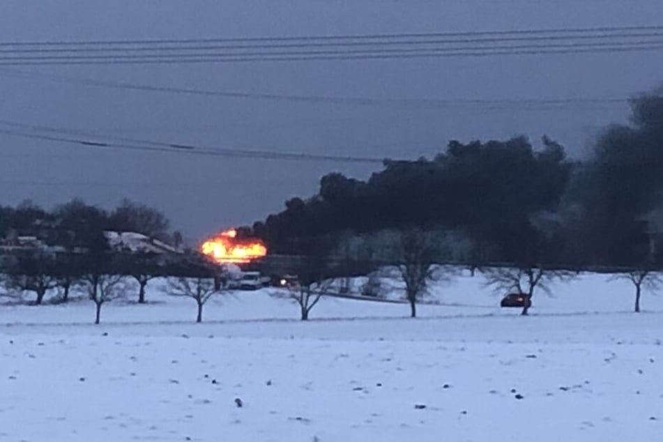 Das Feuer war von Weitem zu sehen.