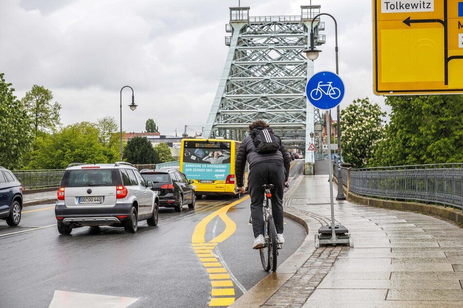 Der Verkehrsversuch am Blauen Wunder im April 2024 sorgte stadtweit für erhitzte Gemüter.