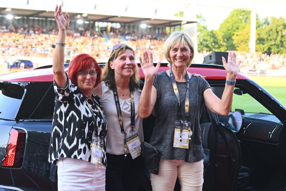 Zu den bejubelten Stars von einst gehörten Marlies Göhr, Marita Koch und Heike Drechsler (v.l.).