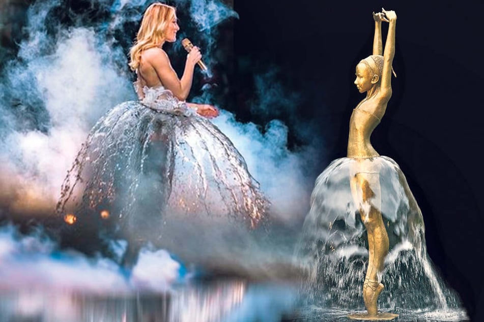 Das Wasserfall-Kleid von Schlagerstar Helene Fischer (33) wurde für die "Arena"-Tour der Sängerin kreiert.