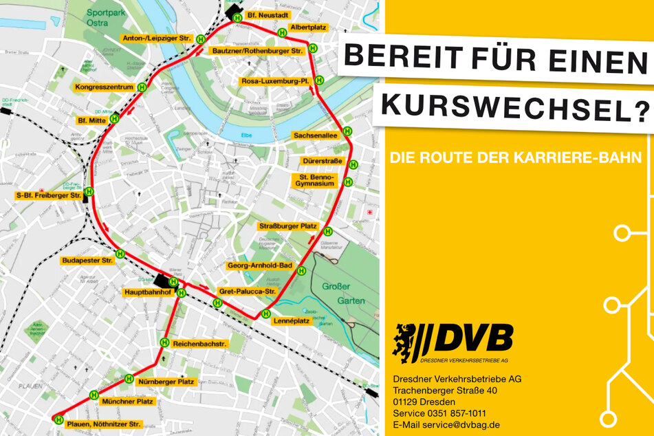 Hier klicken für einen genauen Blick auf die Route der Karriere-Bahn.