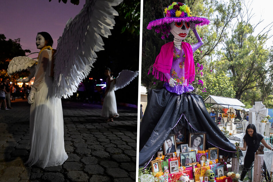 Ob in El Salvador (l.) oder in Mexiko (r.) - der "Día de los Muertos" spielt in vielen lateinamerikanischen Ländern immer noch eine große Rolle.