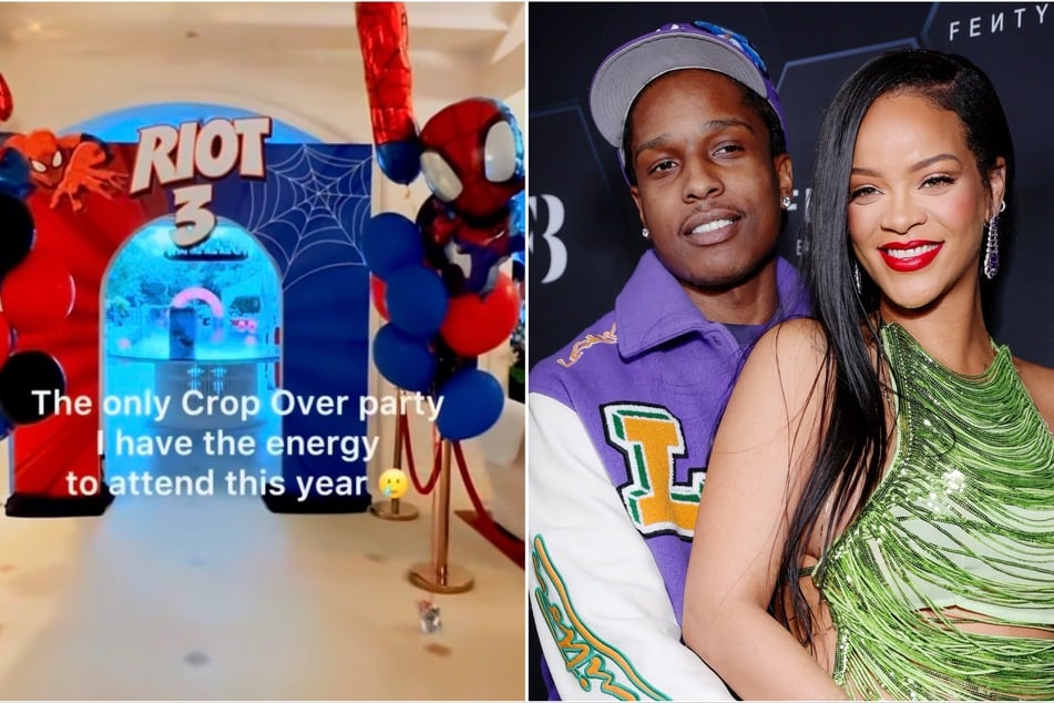 Rihanna (r) and A$AP Rocky celebrated their son turning three with a Spider-Man-themed birthday bash this weekend.