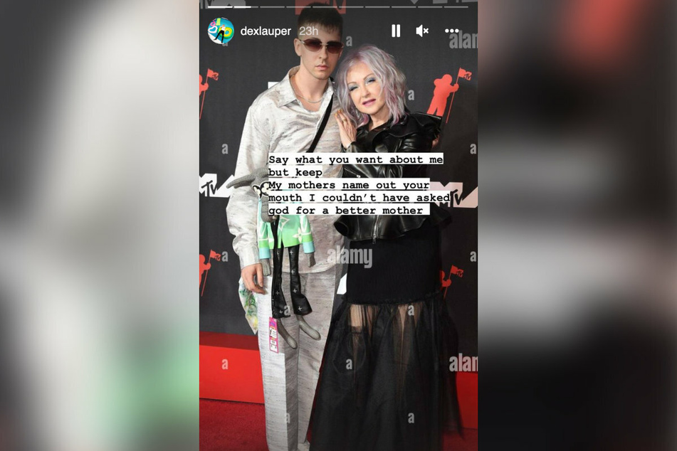 Declyn Lauper shared a photo of him and his mother in an Instagram story after his arrest.