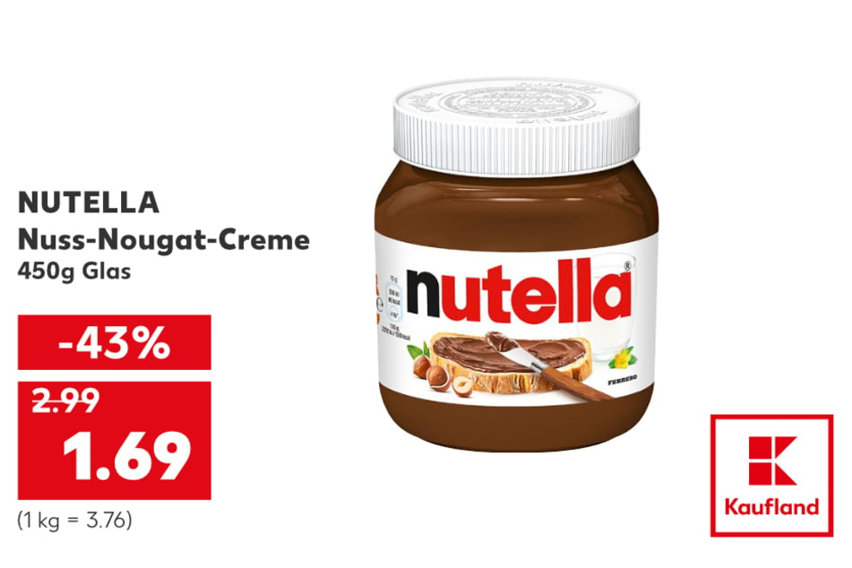 Nutella für nur 1,69 Euro.