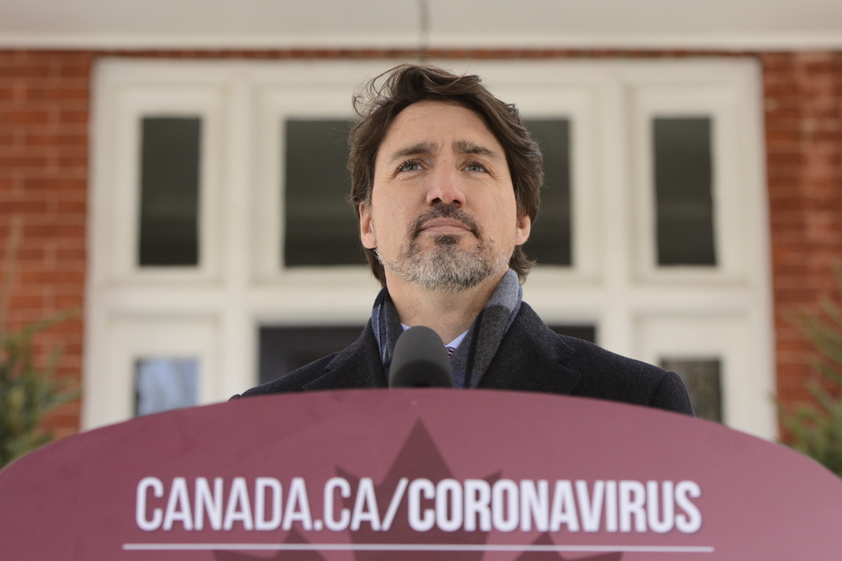 Justin Trudeau (48), Premierminister von Kanada, spricht während seiner täglichen Pressekonferenz über die Coronavirus-Pandemie vor seinem Wohnhaus im Rideau Cottage.