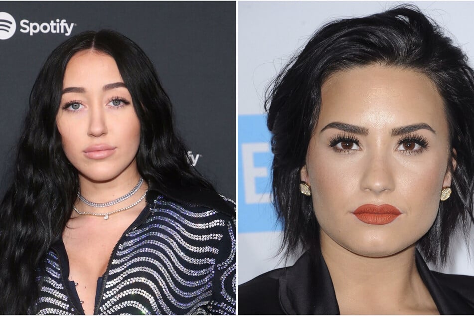 Noah Cyrus (l.) and Demi Lovato continue to spark rumors that they are dating after holding hands after an outing at Six Flags.