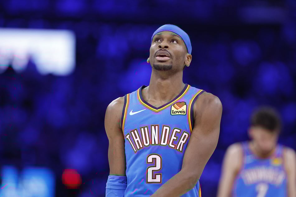Oklahoma City Thunder guard Shai Gilgeous-Alexander walks down the court after a play against the Boston Celtics during the fourth quarter at Paycom Center on March 12, 2026.