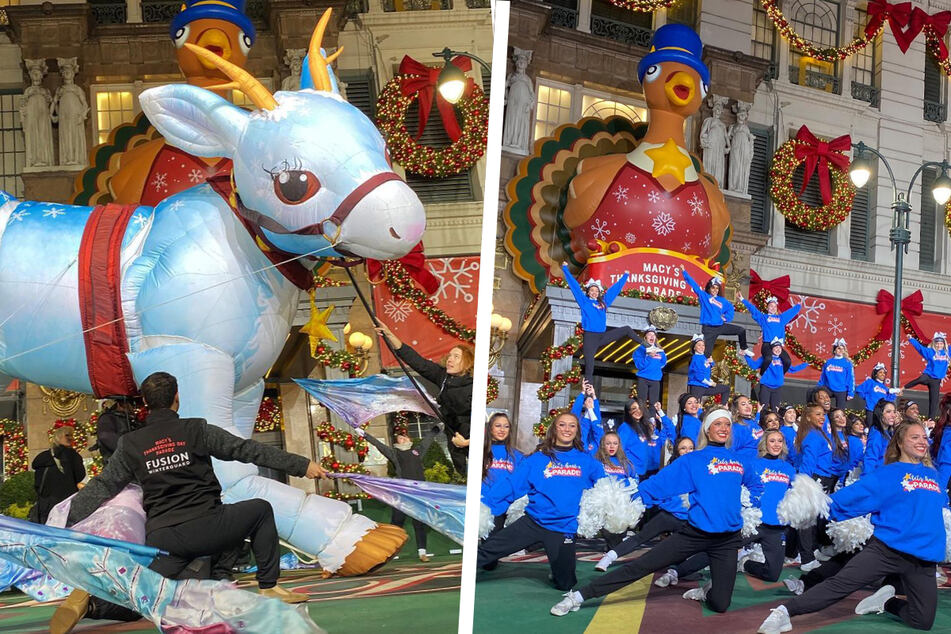 Macy's shared behind-the-scenes shots of rehearsals for the 96th annual Thanksgiving Day Parade.