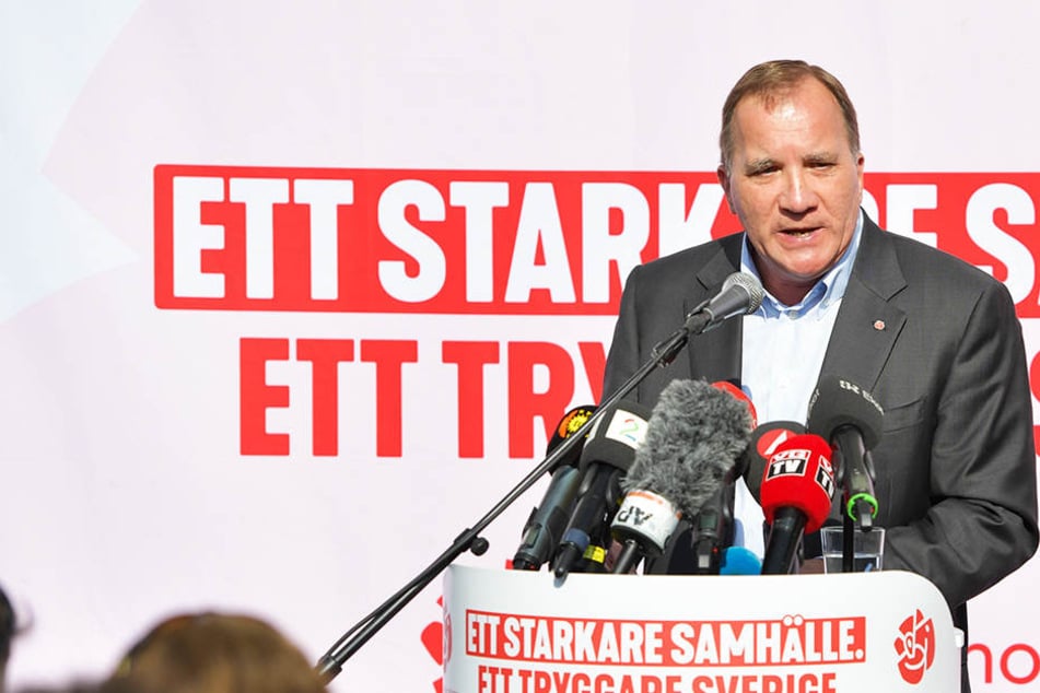 Ministerpräsident Stefan Löfven kann den Wahlsieg bei der schwedischen Parlamentswahl feiern.
