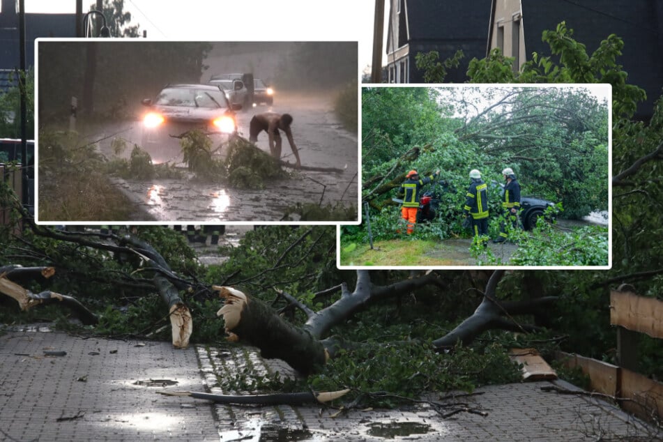 Schweres Hitzegewitter in Sachsen: Überflutete Straßen und Stromausfall im Erzgebirge